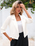 Kurzer Damenblazer im zweireihigen Design | Dreiviertelärmel-A-Linien-Blazer
